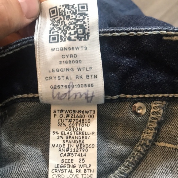 True Religion “Jeggings” Medium Wash Flap Pocket Ankle Stretch Jeans size 25 - Picture 13 of 14